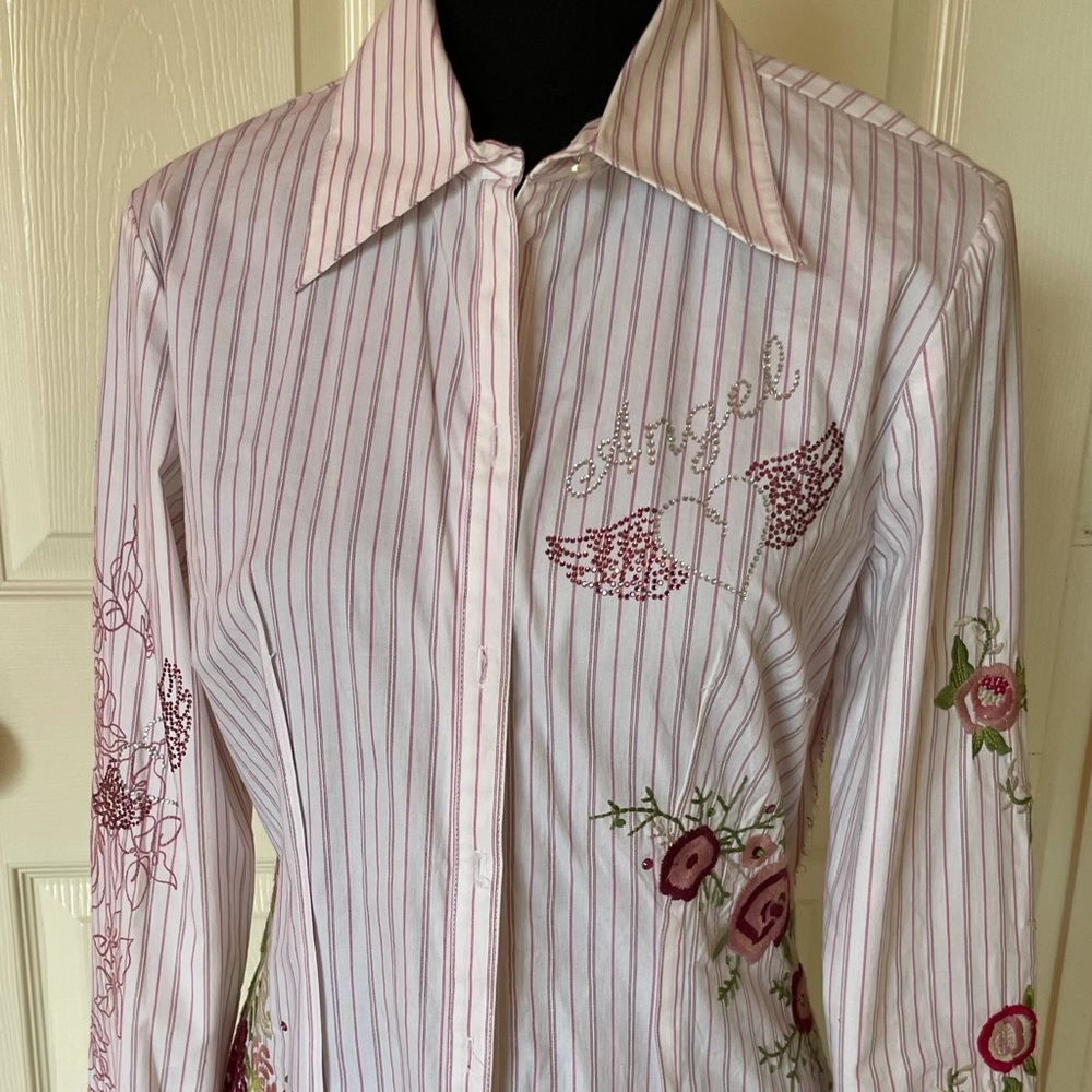 YANK American embroidered rhinestone shirt